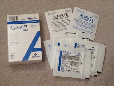 Convatec AQUACEL EXTRA 2"x2" Nueva Caja De 10 Apósitos Hidrofibra Ref 420671 Herida Foto 1 de 4