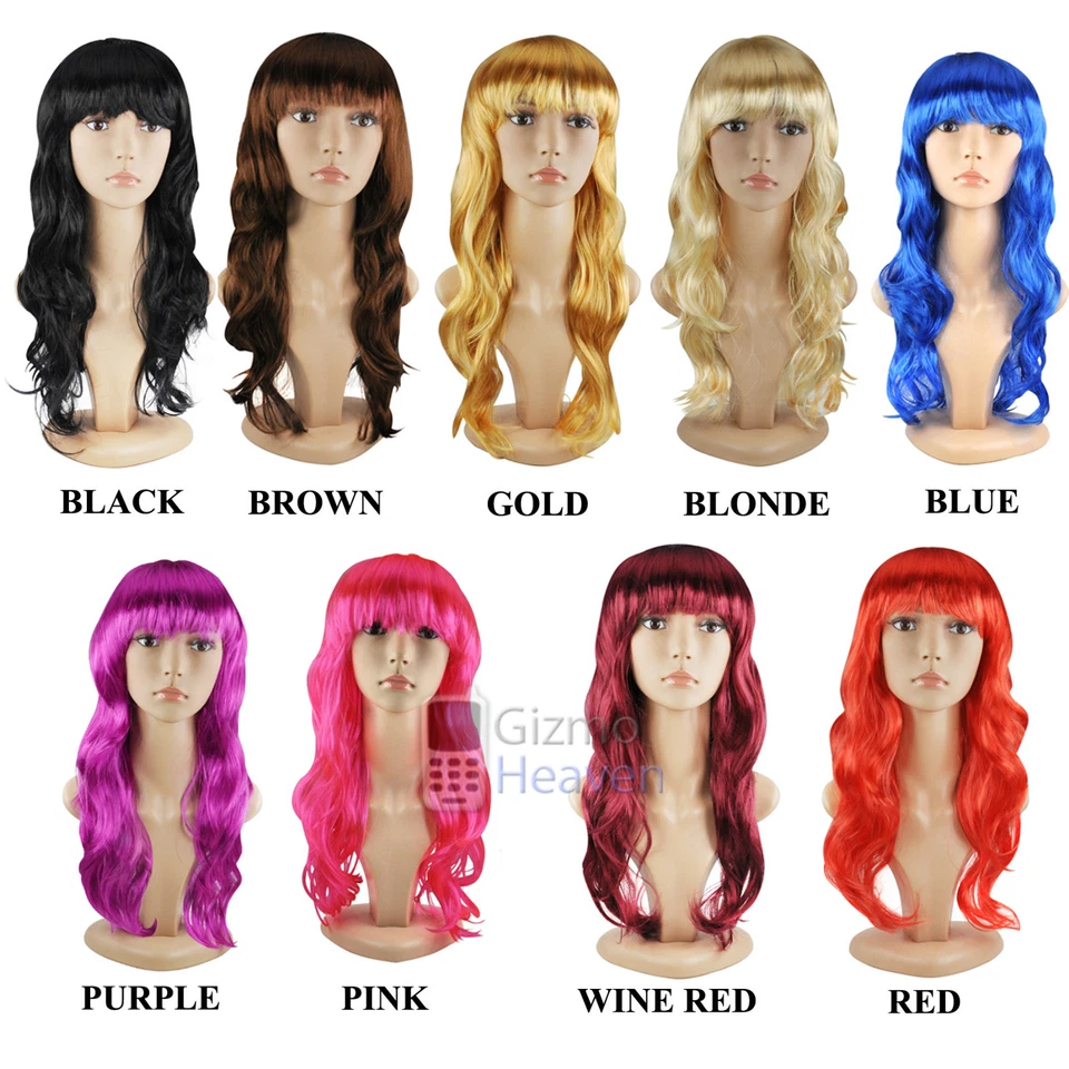 WOMEN’S SEXY LONG CURLY FANCY DRESS WIGS COSPLAY COSTUME LADIES FULL WIG PARTY
