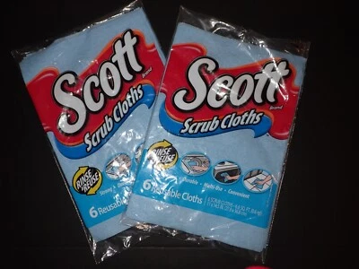 2 pacotes (6 cada) de panos de limpeza Scot Scrub 2007 reutilizáveis 11 x 14,5" - Imagem 1 de 4