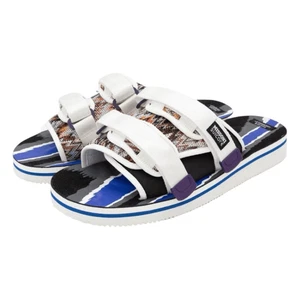 Missoni X Suicoke Collab Moto Slide Sandals White Zig Zag Pattern Slip-On 16 - Picture 1 of 14