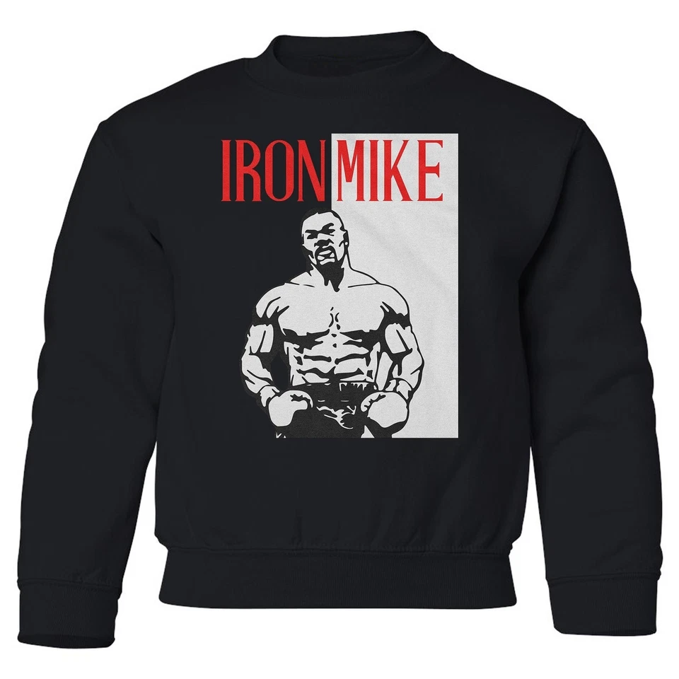 Iron Mike Retro Logo Dividido - Boxing Legend Tribute Juvenil Cuello Redondo Sudadera Foto 1 de 1