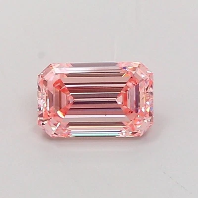 1.03 Ct Emerald Shape Lab IGI Certifide Diamond Fancy Intense Pink VS1 For Ring - Image 1 of 4