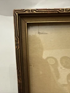 Antiker Art Deco 20er Jahre Holz Gold Bronze Bilderrahmen für 12x12" Foto / Kunst - Bild 1 von 8