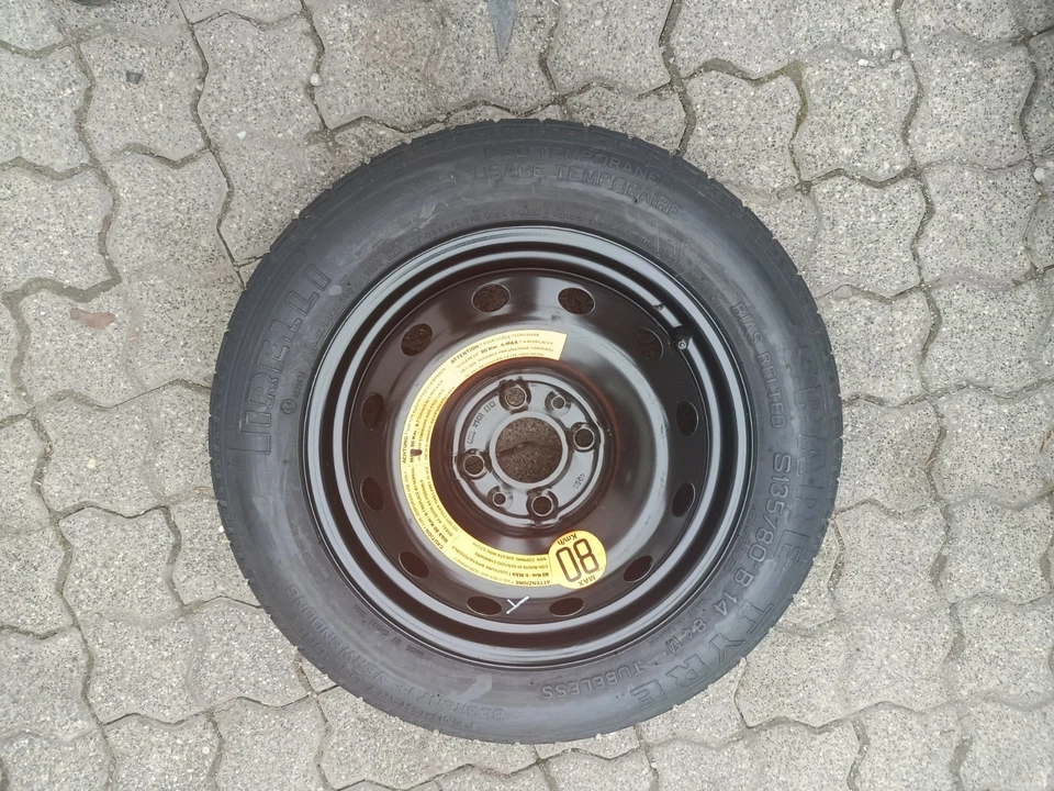 Lancia Ypsilon 843 BJ2009 Reserverad Notrad 14 Zoll ET43 S135/80 B14 RAD - Bild 1 von 4