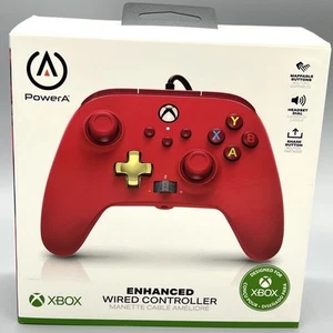 PowerA Xbox One Series X/S Enhanced Wired Controller RED w/Gold D Pad - Tested! - Picture 1 of 20