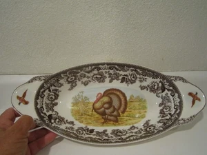 Spode Woodland Bread Tray Turkey with Pheasant Accents 15.25" x 7" - NWT Lovely! - Picture 1 of 6