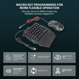 Keyboard Mouse Converter Set Programmable Silent Keyboard Mouse Adapter Comb AM - Afbeelding 1 van 24