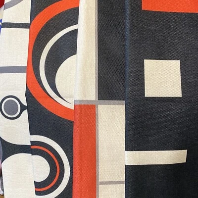 Крытый/открытый Emvency квадратные наволочки, набор из 4 черный/оранжевый/коричневый - Изображение 1 из 4