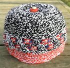 Cute Black/White/Red Infant Crocheted Beanie - Handmade by Michaela