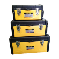 New Metal Storage Set Toolbox Kit 3PCS Lockable Organiser Portable Handle Garage