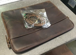 Handmade Genuine Leather Macbook Sleeve Case for 12 13 inch New - Picture 1 of 3