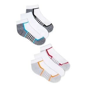 Wonder Nation Boys Ankle Socks 6 Pack Shoe Sizes 3-9 - Picture 1 of 3