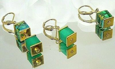 Ohrringe Ohrhänger Ohrschmuck grün türkis gold smaragd 3 Modelle  Auswahl 401h - Bild 1 von 4