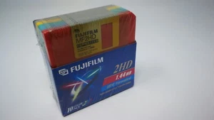 NEW Fujifilm 2HD 1.44MB IBM Formatted 10 3.5" floppy disks RAINBOW Color Pack - Picture 1 of 4