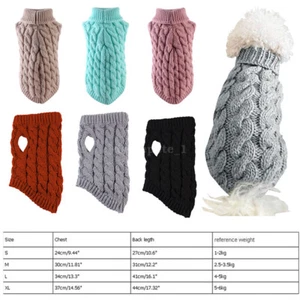 2025 Puppy Dog Jumper Winter Warm Knitted Sweater Pet Clothes Dogs Coat Thermal - Picture 1 of 16