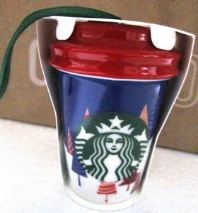 2017 Starbucks Cofee Christmas ornament *Holiday Night Forest* with sku sticker - Picture 1 of 7
