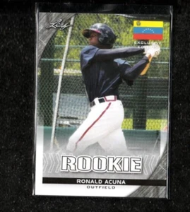 RONALD ACUNA JR Rookie 2017 Leaf #22 Flag Atlanta Braves MINT - Picture 1 of 2