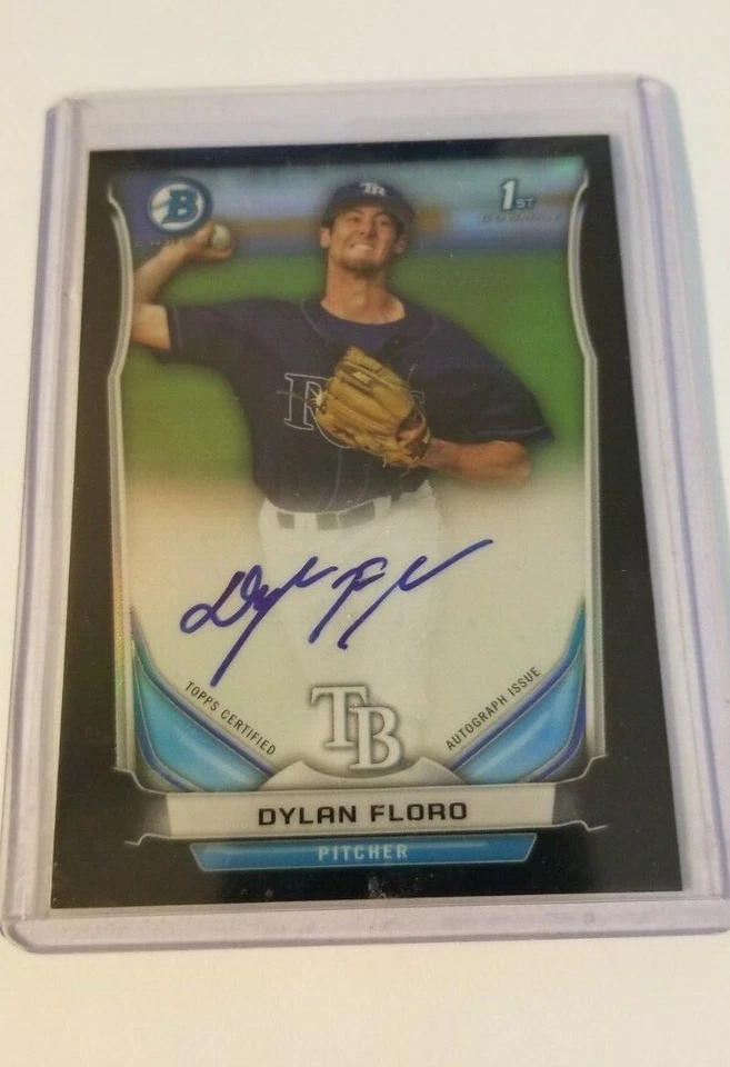 2014 BOWMAN CHROME DYLAN FLORO RC BLACK REFRACTOR AUTO AUTOGRAPH RAYS 36/99 - Image 1 of 1
