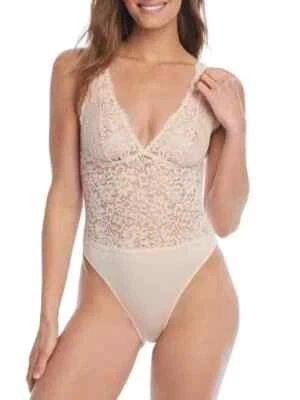 Reveal Wireless Bodysuit S M L XL 2XL 3XL Lace Plunge The Chloe Black Nectar MB - Image 1 of 4