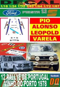 DECAL FORD FIESTA 1.1 S PIO ALONSO R. PORTUGAL 1978 DnF (06) - Picture 1 of 1