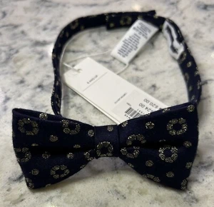 NWT Janie and Jack Boys Navy Silver Bow Tie Size 6 Adjustable - Picture 1 of 2