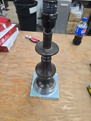 Hampton Bay Mezcla y combina 14 pulgadas Lámpara de mesa de madera de cerezo Foto 1 de 3