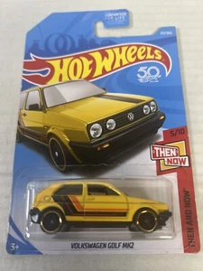 HOT WHEELS THEN AND NOW VOLKSWAGEN GOLF MK2 5/10 Yellow DIECAST 171/365 CAR - Picture 1 of 8