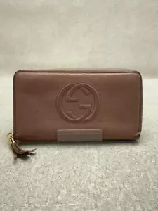 GUCCI Cartera Larga Soho Cuero Rosa Mujer Usada - Imagen 1 de 8