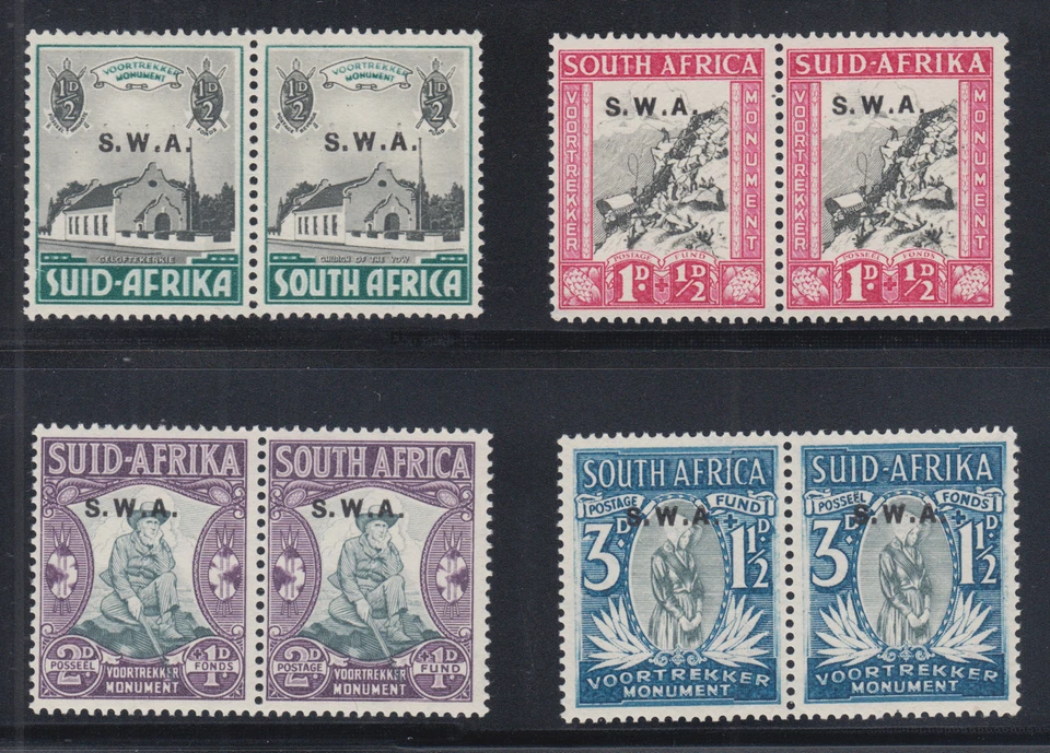 Sudáfrica Sc B1-B4 MLH. Monumento Voortrekkers 1935 semipostales, VLH Foto 1 de 1