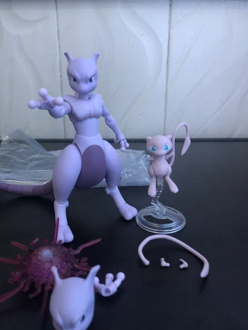 Bandai S.h.figuarts Pokemon 2019 Mewtwo Arts Remix Figure With Shodo Mew Cover