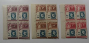 STAMPMART : ST. HELENA 1956 SG#166-68 1st STAMP CENTENARY QE II 3v B/4 MNH STAMP - Picture 1 of 5