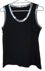 Women’s Tank Top. Black with Silver Lining. Size 10 - Picture 1 of 6