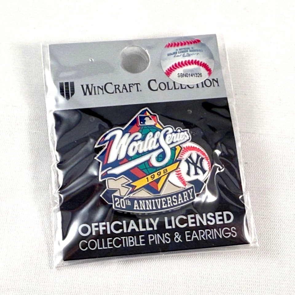 New Sealed! New York Yankees 1998 World Series 20th Anniversary Pin Aminco - Image 1 of 1