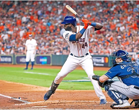 Yordan Alvarez Houston Astros Unsigned Prepares to Bat Horizontal Photograph Cover