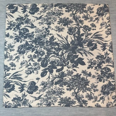 POTTERY BARN SORREL TOILE PILLOW COVER, 20" SQ ~ STEEL BLUE - Image 1 of 4