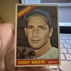 1966 Topps Sandy Koufax #100 HOF 3xCy Young 2xWSMVP 4xWSC MVP 3xTripl Cr Dodgers - Picture 1 of 19