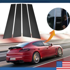 Windows door Cover strip For Porsche Panamera 2009-2016 Black Pillar Post Trim - Picture 1 of 11