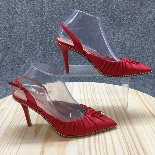 NUOVO Coach Heels donna 8 5 B Wionna casual slingback décolleté a punta pelle rossa