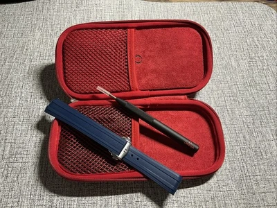 OEM Omega Seamaster 20mm Blue Rubber Watch Strap AND Deployment Clasp W/ Receipt - Image 1 of 4