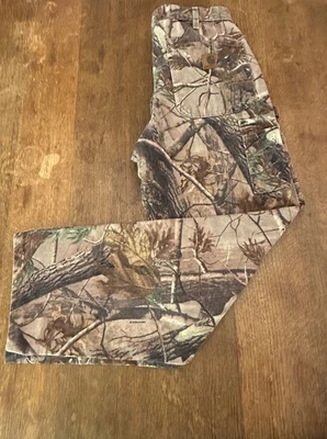 Pantalones de peto de caza 34x32 vintage Carhartt Realtree camuflados ajuste AP Foto 1 de 4