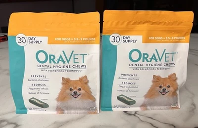 Oravet Masticables Dentales para Perros Extra Pequeños 3.5 - 9 Libras 30 Días Suministro Lote de 2 Foto 1 de 4
