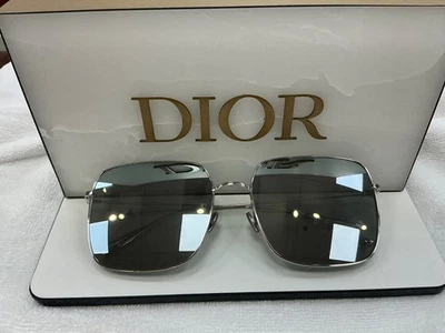 Óculos de sol Christian Dior Stellaire quadrado autêntico raro casaco prata espelho - Imagem 1 de 4