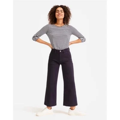 Pantalones cortos EVERLANE de pierna ancha para mujer 4 regulares azul marino tiro alto elásticos Foto 1 de 4