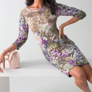 White House Black Market zierliches Wendekleid mit 3/4-Ärmeln - Größe Small (P) - Bild 1 von 7