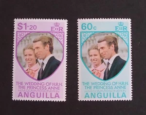 Anguila 1973 Boda Real Princesa Ana Estampilla Estampilla Estampada Sin montar Como Nuevo - Imagen 1 de 1