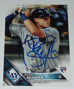 RICHIE SHAFFER SIGNED AUTO'D 2016 TOPPS CARD #3 TAMPA BAY RAYS INDIANS - Picture 1 of 1