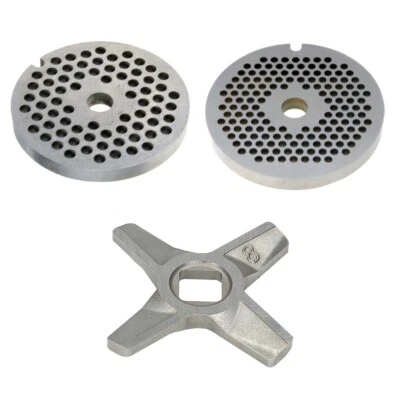Lochscheibensatz für 8-größen Fleischwolf 2.7, 4mm mit zweiseitiges Kreuzmesser - Bild 1 von 4