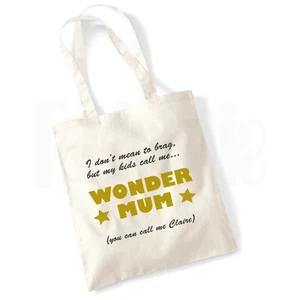 Bolso de Mano Personalizado 'Wonder Mum..' de Lona - REGALO PARA EL DÍA DE LA MADRE - Imagen 1 de 2