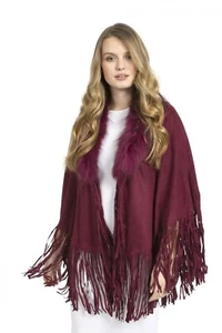 Suede & Fox Fur Cape - Picture 1 of 1