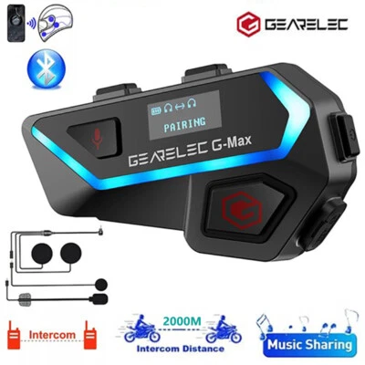 GEARELEC Motorcycle Helmet Intercom BT 5.2 for 6 Riders Talking at The Same Time - Image 1 of 4